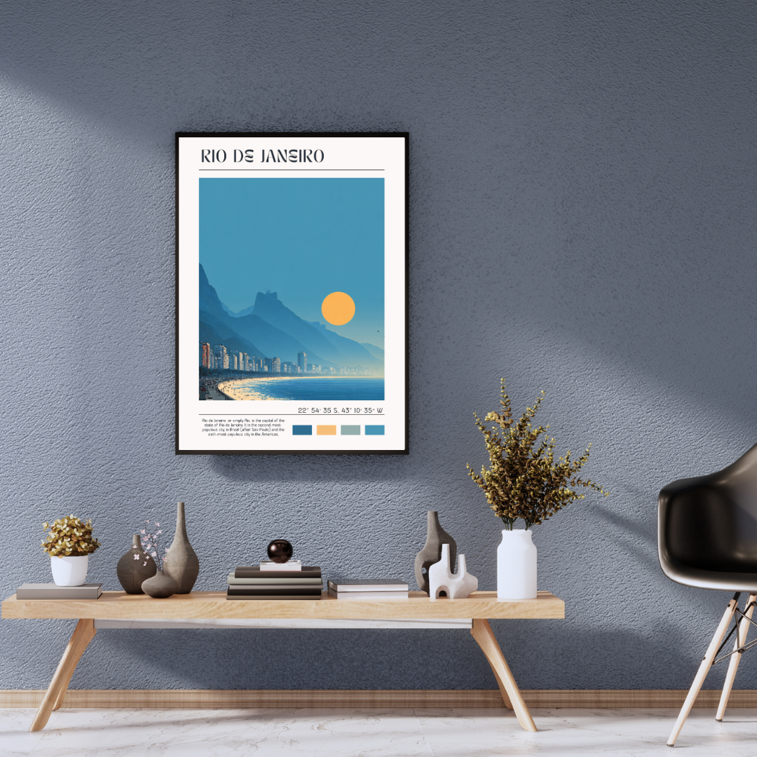 Minimalist travel poster Rio de Janeiro - Wall decoration #6