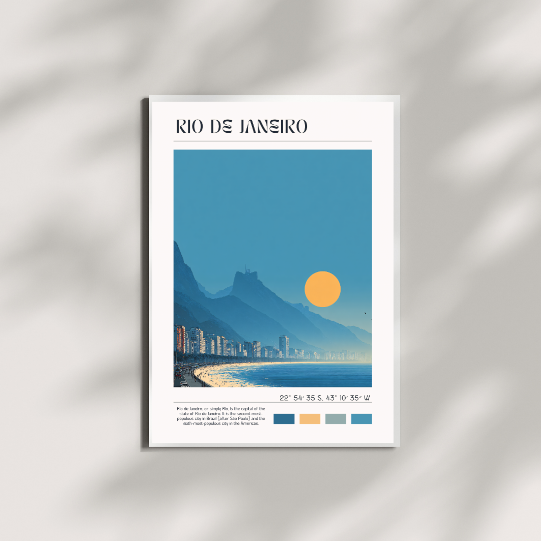 Minimalist travel poster Rio de Janeiro - Wall decoration #6