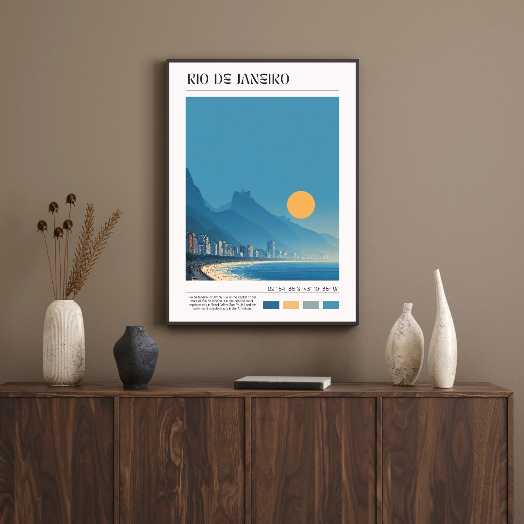 Minimalist travel poster Rio de Janeiro - Wall decoration #6