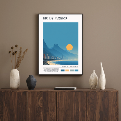 Minimalist travel poster Rio de Janeiro - Wall decoration #6